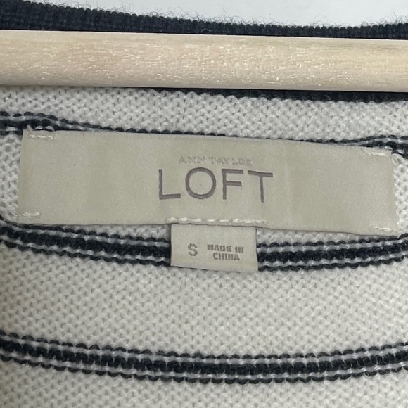 Loft Striped Wool Blend Short Sleeve Sweater Dress - Picture 3 of 4